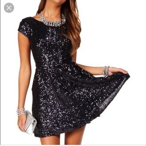Navy sequin dress
